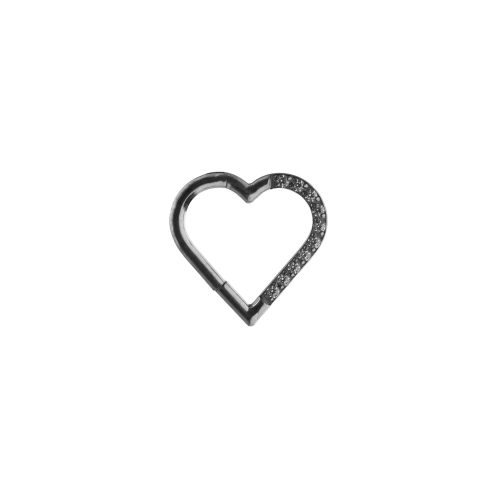 Serce clicker z kryształki na lewe ucho tytan do daith