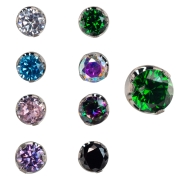 Kolorowy kryształ do piercingu ucha nosa. Wiele kolorów do wyboru. Labret z gwintem wewnętrznym.