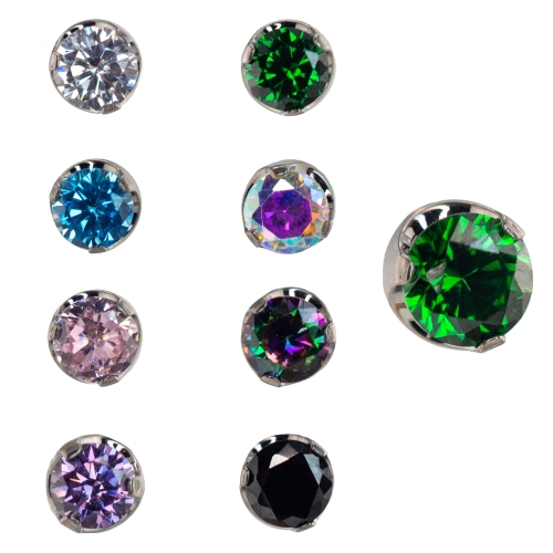 Kolorowy kryształ do piercingu ucha nosa. Wiele kolorów do wyboru. Labret z gwintem wewnętrznym.