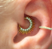 złoty clicker ozdobny do daith