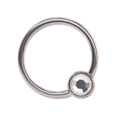 Kółko z kuleczką BCR CBR z kryształem tytan ozdoba pastylka