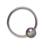 disco - AB Kółko z kuleczką BCR CBR z kryształem tytan ozdoba pastylka