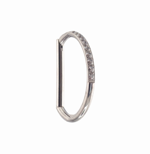 D-Clicker kryształowy tytanowy - imitacja kółka, biżuteria. do piercingu