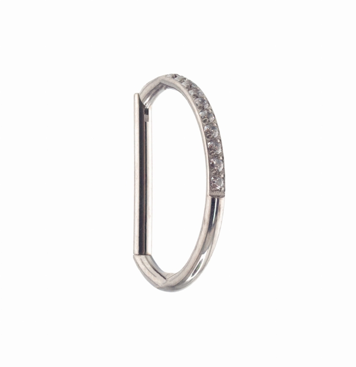 D-Clicker kryształowy tytanowy - imitacja kółka, biżuteria. do piercingu