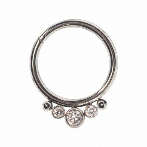 Kółko clicker z okrągłymi kryształami - do septum daith