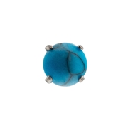 naturalny kamien marmur. tytanowy ozdobny labret do piercingu ucha. kolor: turkusowy