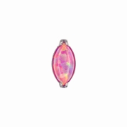 Łezka z opalem - tytanowy ozdobny labret. Kolczyk do piercingu przekłuć ucha tragus helix lobe, kolorowy opal różowy.