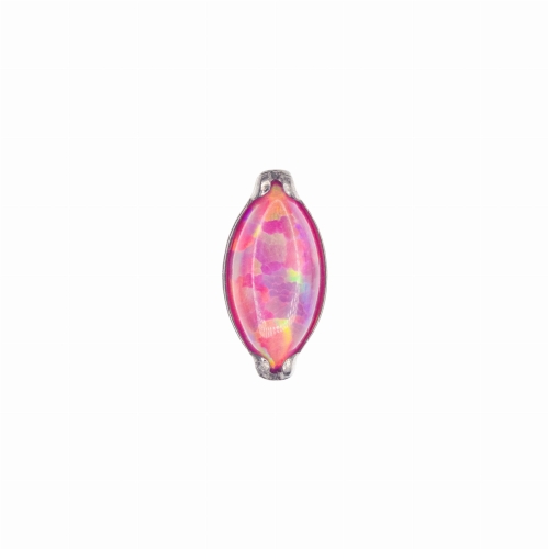 Łezka z opalem - tytanowy ozdobny labret. Kolczyk do piercingu przekłuć ucha tragus helix lobe, kolorowy opal różowy.