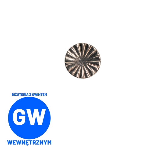 dysk laser cut Dysk ponacinany promienie 3D - tytanowy ozdobny labret okrąg koło