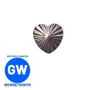 srece laser cut, Serce ponacinane promienie 3D - tytanowy ozdobny labret