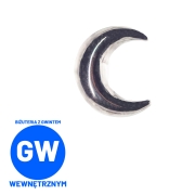 Wypukły półksiężyc labret tytanowy ozdobny z gwintem wewnętrznym.