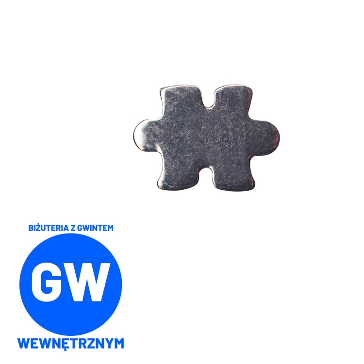 Puzzle tytanowy labret puzzle puzzel mediacja labret. ozdobny. Biżuteria do piercingu