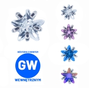 Kryształowa gwiazda w szponach - tytanowy ozdobny labret. Mała gwiazdka do piercingu ucha - lobe, flat, forward helix, conch. Wiele kolorów, kolorowa.