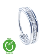 Solidny clicker z kryształami szeroka obręcz tytan kółko kolczyk biżuteria ozdobna idealna do helixa concha