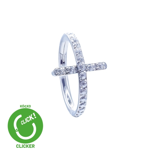 Clicker kółko z krzyształami krzyż