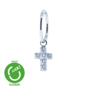 Clicker tytanowy z kryształową zawieszką - wiszący krzyż z kryształami.jpg