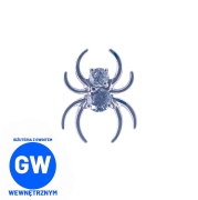 Kryształowy pajęczak - pająk ptasznik z kryształem tytanowy ozdobny labret biżuteria kolczyk halloween