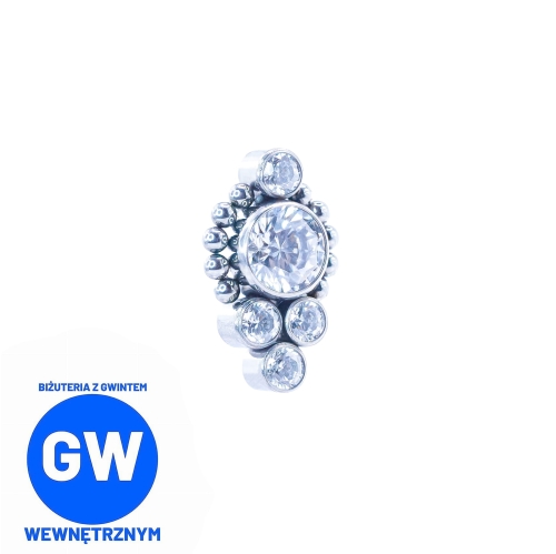 Duża ozdoba z białymi kryształami tytanowy ozdobny labret BOK.jpg