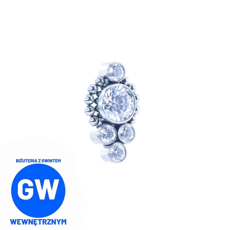 Duża ozdoba z białymi kryształami tytanowy ozdobny labret BOK.jpg