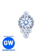 Duża ozdoba z białymi kryształami tytanowy ozdobny labret