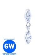 Drobna kryształowa łezka z wiszącą ozdobą z zawieszką z łezką tytanowy ozdobny labret.jpg