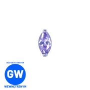 Drobna kryształowa łezka tytanowy ozdobny labret fioletowa