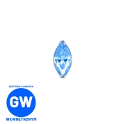 Drobna kryształowa łezka tytanowy ozdobny labret błękitna