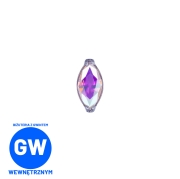 Drobna kryształowa łezka tytanowy ozdobny labret disco