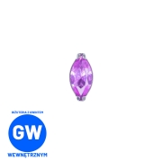 Drobna kryształowa łezka tytanowy ozdobny labret różana