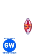 Drobna kryształowa łezka tytanowy ozdobny labret pomarańczowa.