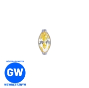 Drobna kryształowa łezka tytanowy ozdobny labret złota żółć