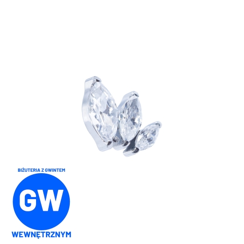 Kryształowe wzgórza - tytanowy labret, biżuteria do piercingu ucha - helix, flat, tragus, conch