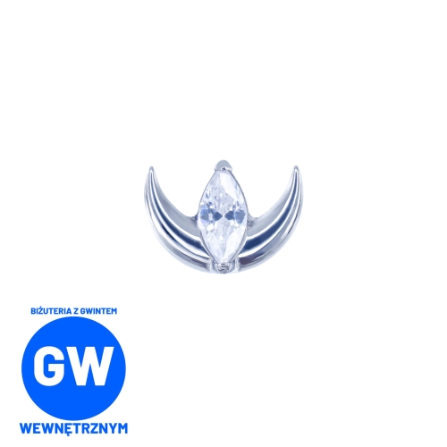 Tytanowy półksiężyc z kryształową łezką L259.jpg