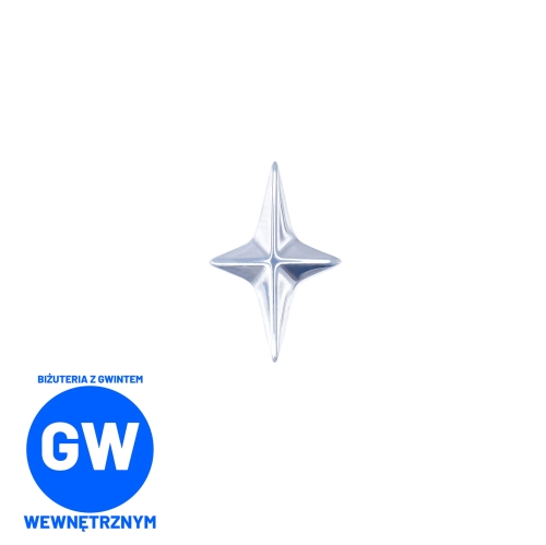 Gwiazda gwiazdka - tytanowy labret ozdobny. Kolczyk do piercingu ucha - upper lobe, helix, tragus, conch, flat. Labret do nostrila,