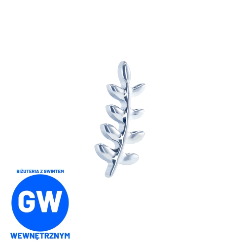 Tytanowy liść trawy gałązka labret ozdobny roślinny motyw roślina roślinka