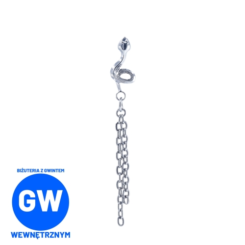 Tytanowy wąż z dwiema wiszącymi ozdobami L233.jpg