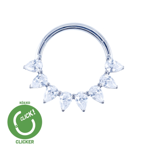 Tytanowy clicker kółko z 8 łezkami i cyrkoniami RF042.jpg