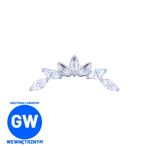 Tytanowy cluster z tytanowymi i kryształowymi łezkami do helix flat L231.jpg