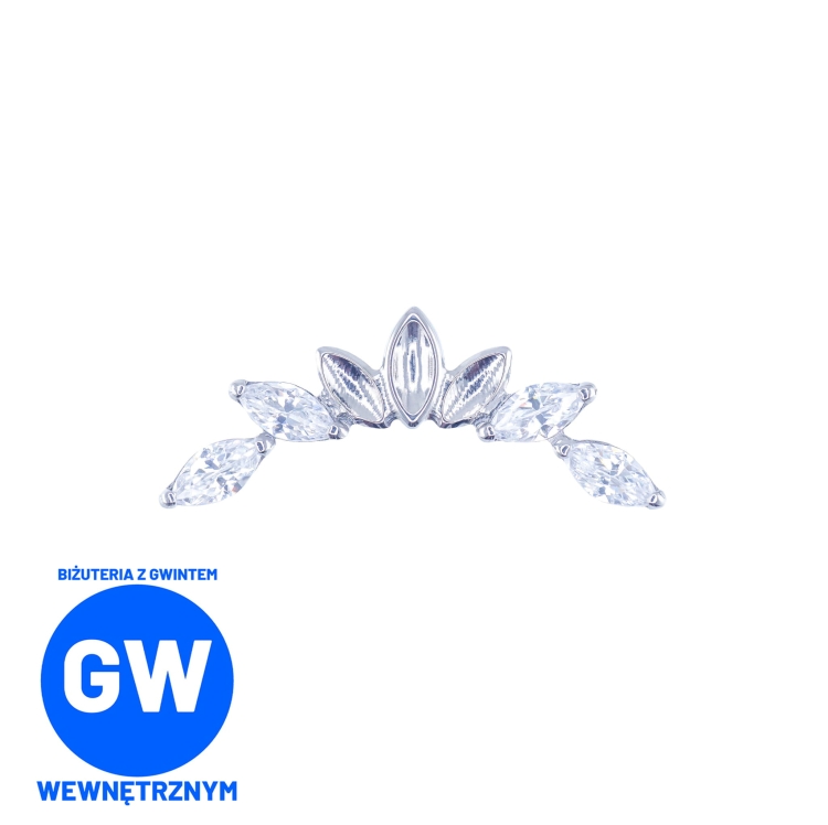 Tytanowy cluster z tytanowymi i kryształowymi łezkami do helix flat L231.jpg