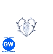 Tytanowe serce z kolcami i centralną łezką labret ozdobny  L228 1.jpg