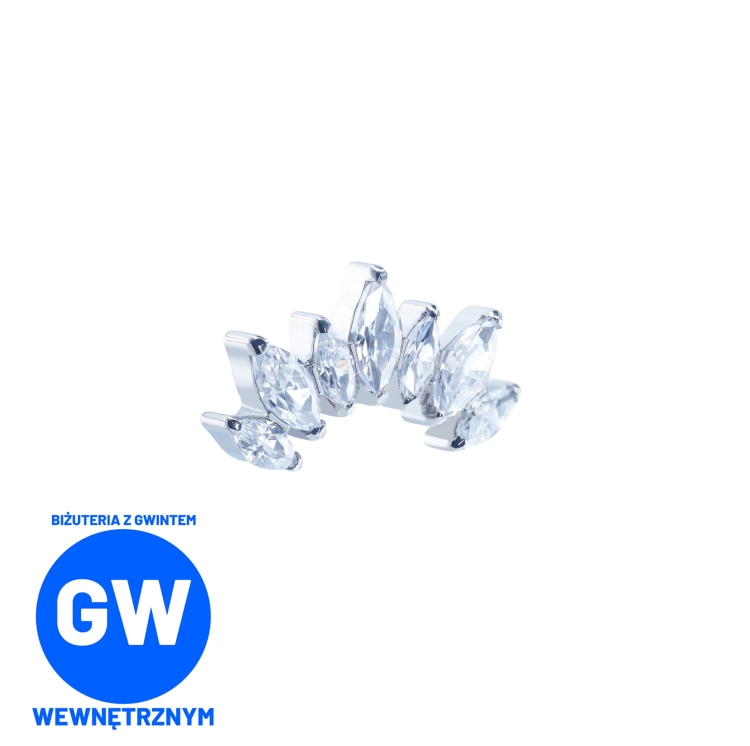 Tytanowy cluster z 7 kryształowymi łezkami w dwóch wielkościach L219.jpg