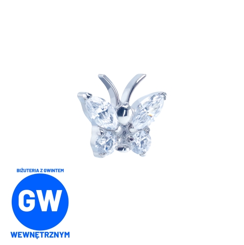 Kryształowy motyl motylek labret ozdobny