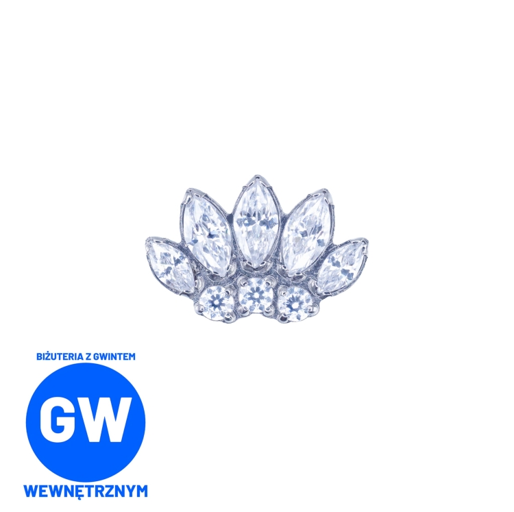 Tytanowa ozdoba z 5 kryształowymi łezkami L211.jpg