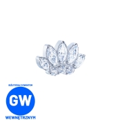 Tytanowa ozdoba z 5 kryształowymi łezkami L211 .jpg