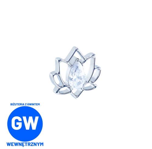 Lotos z kryształową łezką labret ozdobny L205.jpg