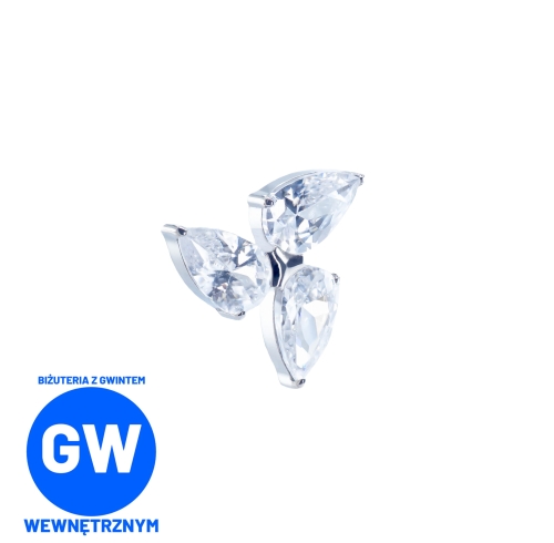 Shuriken kryształowy labret połączone 3 kryształy L204.jpg