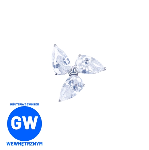 Shuriken kryształowy labret połączone 3 kryształy L204.jpg