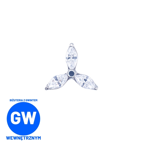 Trinity Teardrop kryształowy kwiat labret połączone 3 łezki L203.jpg