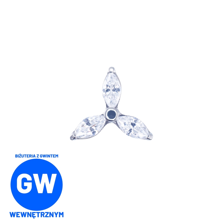 Trinity Teardrop kryształowy kwiat labret połączone 3 łezki L203.jpg