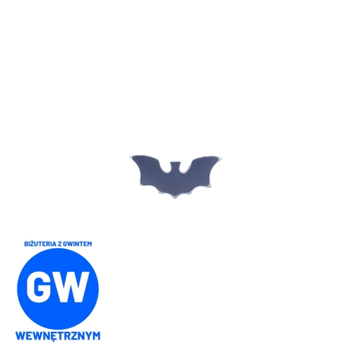 Nietoperz tytanowy ozdobny labret biżuteria kolczyk halloween L271 .jpg